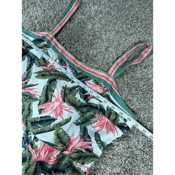 NWT Loft Paradise Tiered Maxi Dress Linen Tropical Leaf Floral Print Long 16 - Picture 9 of 13